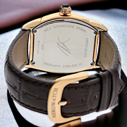 AEROWATCH AUTOMATIC WATCH & ROSE GOLD PVD COATING plus CAP as a gift