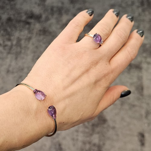 ALBERTI BANGLE WITH PINK SAPPHIRES AND AMETHYSTS