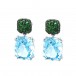 WHITE GOLD EARRINGS WITH TSAVORITES AND BLUE TOPAZ