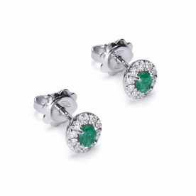 ALBERTI СЕРЬГИ СО ИЗУМРУДАМИ И БРИЛЛИАНТАМИ