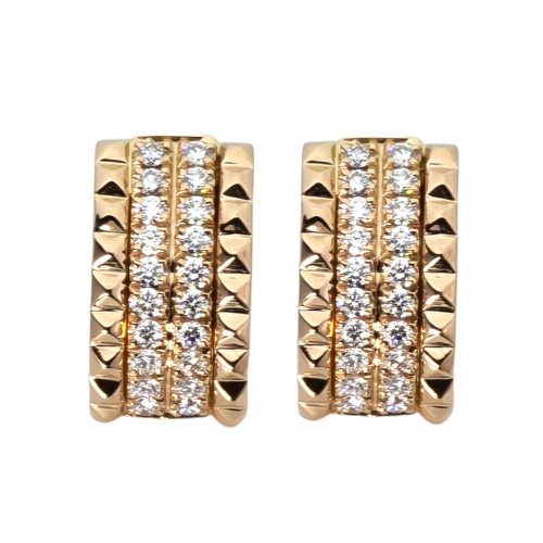 ROSE GOLD EARRINGS WITH DIAMONDS ''PYRAMIDS"