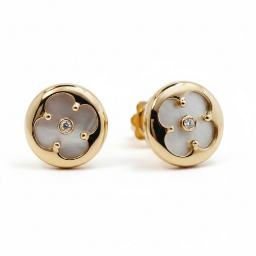  СЕРЬГИ РОЗОВОГО ЗОЛОТА "HAPPY CLOVERLEAF"