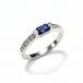 Кольцо белого золота с бриллиантами и сапфиром
