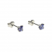 White gold ear studs with tanzanite