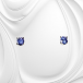 White gold ear studs with tanzanite