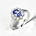 White gold ring with tanzanite and diamonds