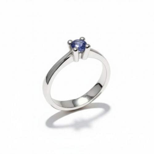 Baltā zelta gredzens ar tanzanītu 