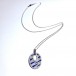 White gold necklace with diamonds and sapphires