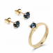 Yellow gold earring with London Topaz