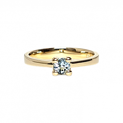 Yellow gold ring with Blue topaz