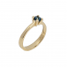 Yellow gold ring with London Topaz