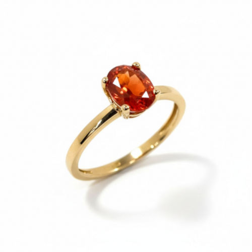 Кольцо жёлтого золота с огненным опалом