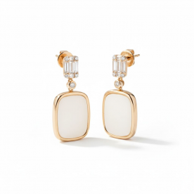 Rose gold earrings with diamonds