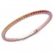 Rose gold flexible bracelet with sapphires in rainbow colors