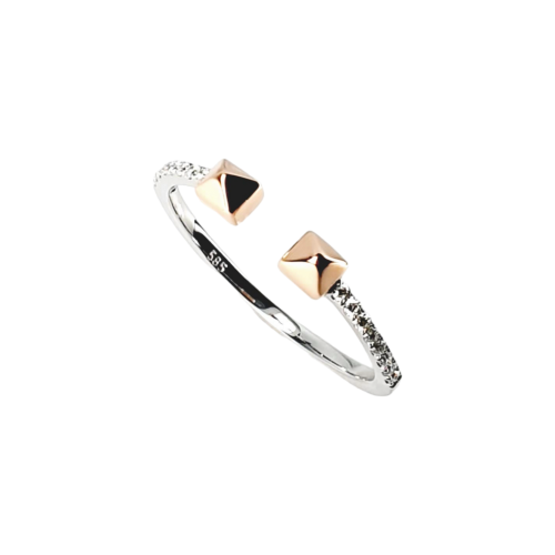 Rose gold ring with diamonds