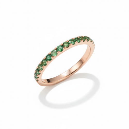 Rose gold ring with tsavorites