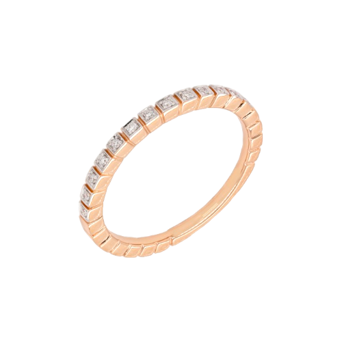 Rose gold ring with diamonds