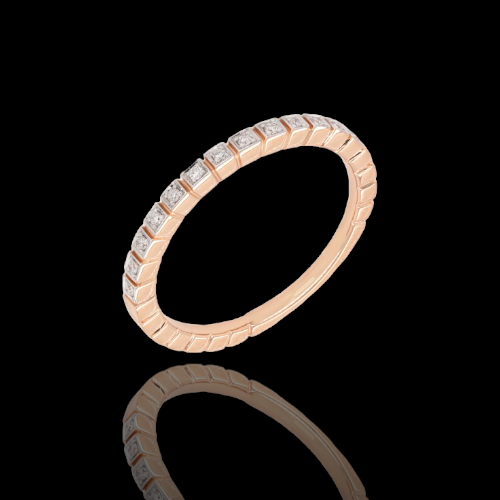 Rose gold ring with diamonds