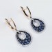 EARRINGS WITH DIAMONDS, SAPPHIRES AND LONDON TOPAZ