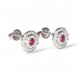 EARRINGS WITH DIAMONDS AND RUBIES