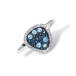 RING WITH DIAMONDS AND LONDON TOPAZ