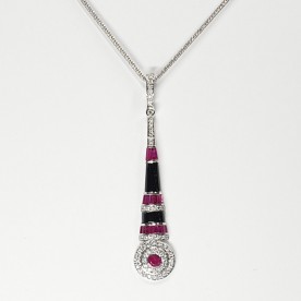 NECKLACE WITH DIAMONDS AND RUBIES