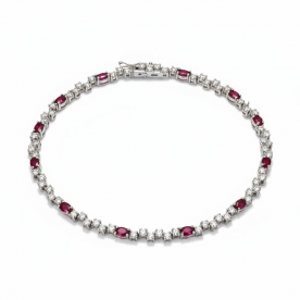 BRACELET WITH DIAMONDS AND RUBIES