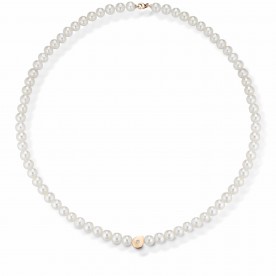 COSCIA PEARL NECKLACE "LELUNE" WITH GOLD ELEMENTS AND DIAMOND