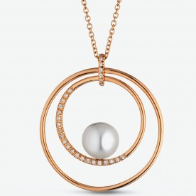 COSCIA ROSE GOLD NECKLACE WITH PEARL AND DIAMONDS