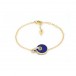 Bracelet in yellow and white gold with diamonds and lapis lazuli