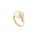 Rose gold ring with diamonds and mother of pearl