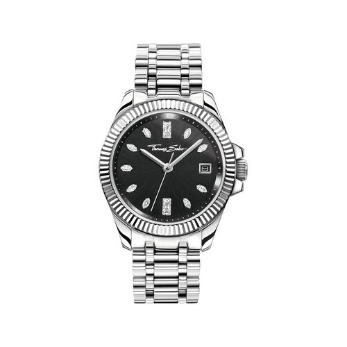 THOMAS SABO Ladies' watch Divine with black dial and white zirconia stones