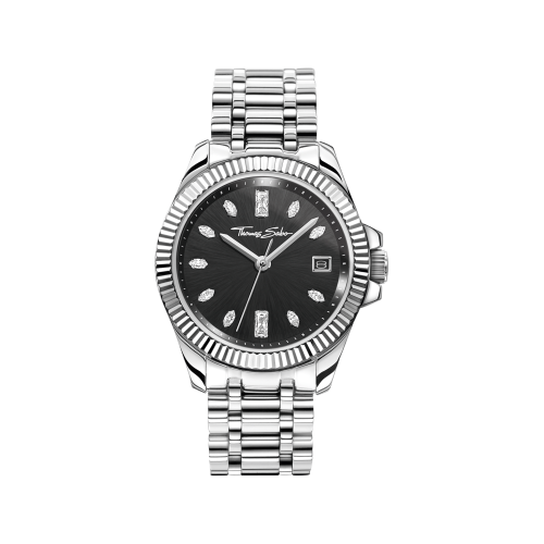 THOMAS SABO Ladies' watch Divine with black dial and white zirconia stones