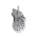 THOMAS SABO Silver blackened pendant howling wolf with stones