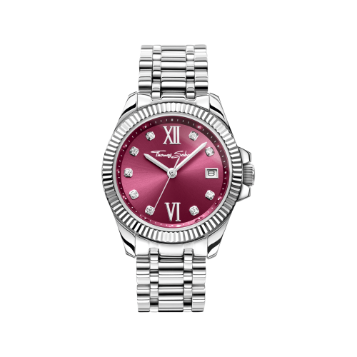 THOMAS SABO Ladies' watch Divine Burgundy with wine-red dial and white zirconia stones