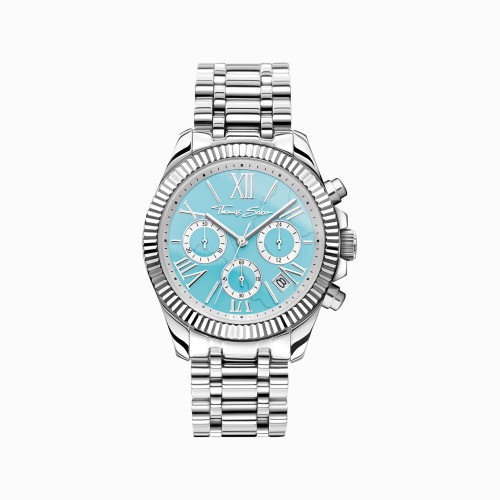 THOMAS SABO - женские часы Divine Chrono с бирюзовым циферблатом,  серебристого цвета