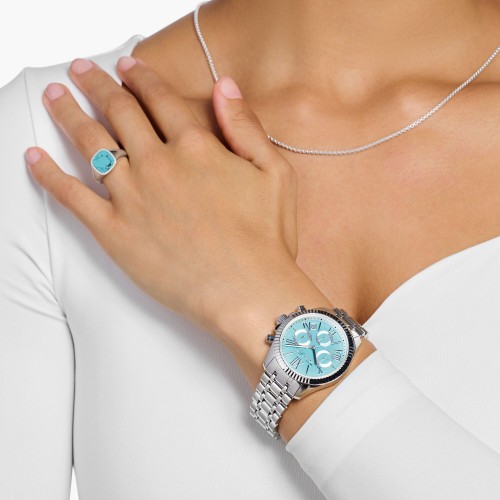 THOMAS SABO Watch Divine Chrono with dial in turquoise, silver-coloured