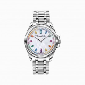 THOMAS SABO WATCH FOR WOMEN DIVINE RAINBOW WITH COLOURED STONES SILVER-COLOURED