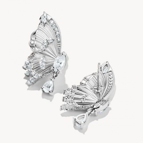 THOMAS SABO СЕРЕБРЯННЫЕ СЕРЬГИ БАБОЧКИ